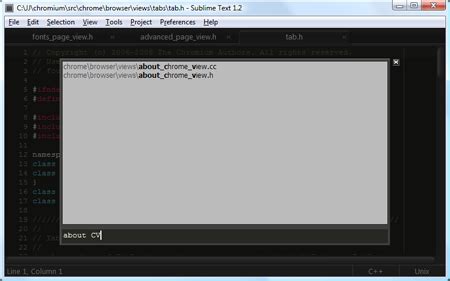 Sublime Text Project 的图像结果
