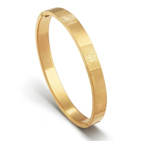 Buy Stylish Om Carving Gold Bracelet For Men Online – Brantashop