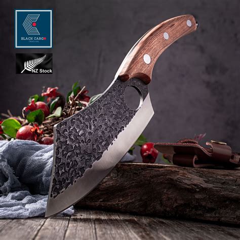 Meat Cleaver Hand Forged Chef Knife High Carbon Steel Butcher Boning K ...