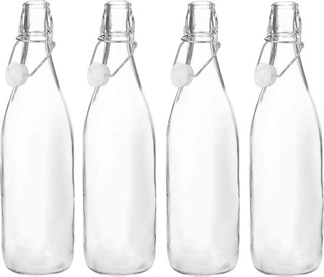 MyBrewery 330ml Swing top Cap resealable Glass Bottles (Amber ) - Set ...