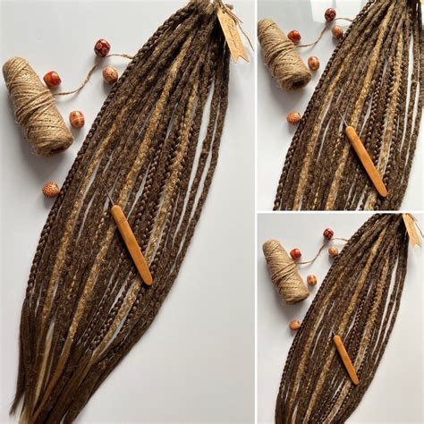 Light Golden Brown 12 Dreads With Honey / Blonde Highlights / Synthetic ...