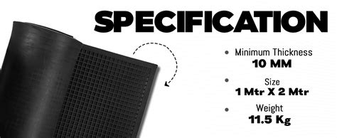 GLOBAL PREMIUM Chequered Electrical Insulating Rubber Mat 10mm ...