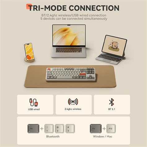 DAREU EK87Pro Mechanical Gaming Keyboard with Tri Modes & 80% Layout ...