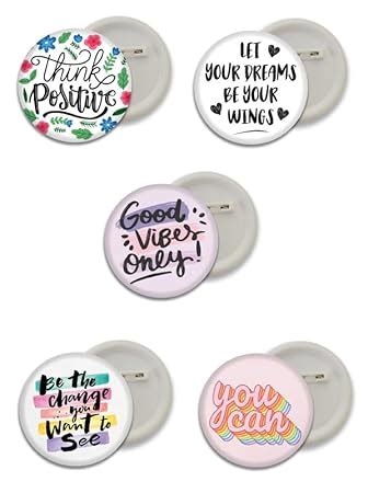 D2C® Plastic Motivational Quotes Round Pin Button Badge - Perfect for ...