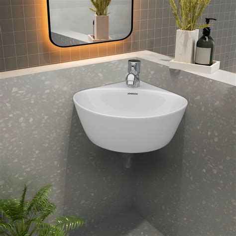 Johnson Eco Corner Counter Top + Wall Mounted Basin | Thin Rim ...