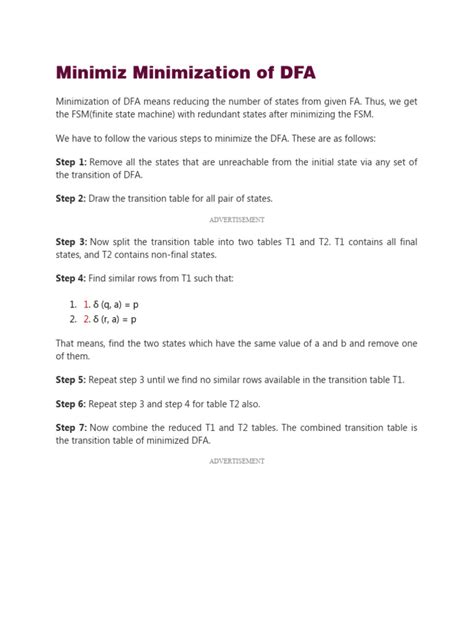 Minimization Algorithm for DFA 的图像结果