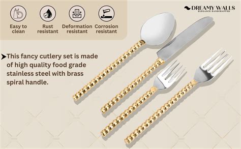 Buy DREAMY WALLS Cutlery Set for Dining Table - 4 pcs Stainless Steel ...