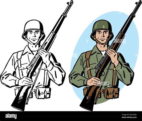 How To Draw A Army Soldier With A Gun Easy