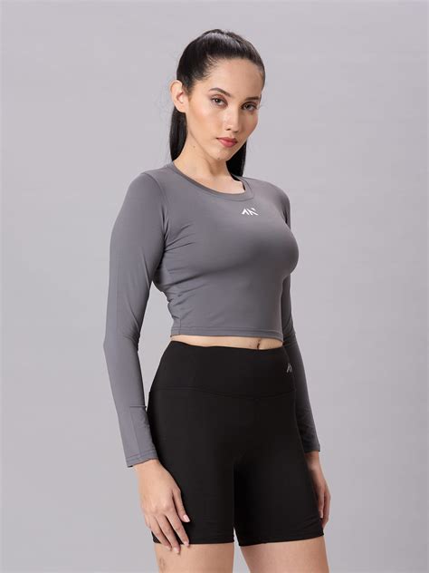 Womens Workout | Gym & Fitness Clothing | Cement Grey Crop Top ...