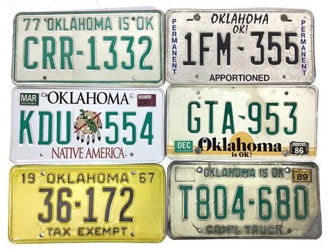 Lot - (19) 1967-2003 Oklahoma License Plates