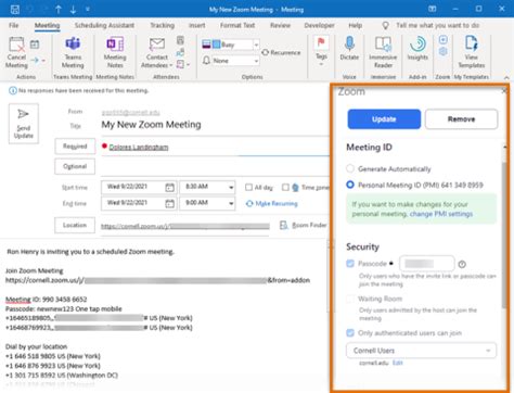 Use the Microsoft Zoom Add-in for Outlook | IT@Cornell