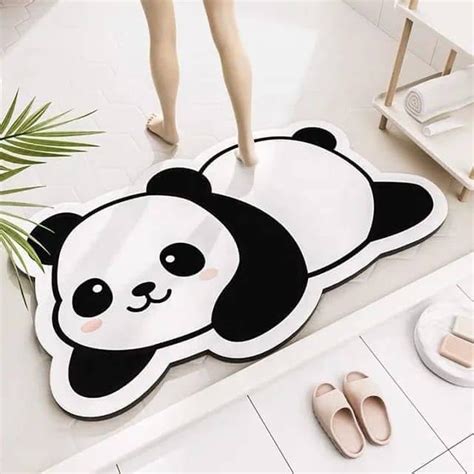 Buy AARUKCREAION Super Absorbent Anti-Slip Bath Floor Mat – Cute Panda ...