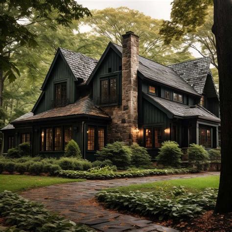 Dark Green Exterior House Color Ideas