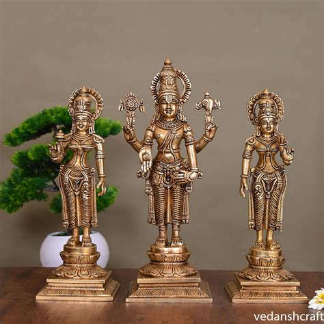 Brass Superfine Lord Balaji With Sri Devi And Bhudevi Idols Set ...