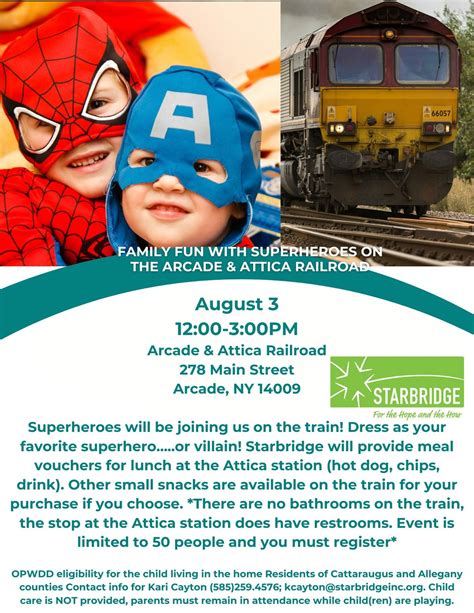 Family Fun with Superheroes on the Arcade & Attica Railroad, Arcade ...