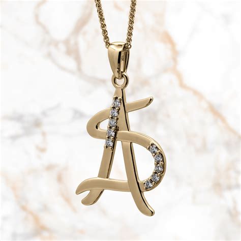 Gold And Diamond Initial Pendant. » JewelryThis - Custom Jewelry