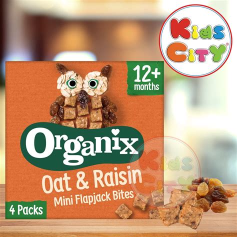 Organix Mini Flapjack Bites, Oat & Raisin (12m+) - 80g (4x20g ...