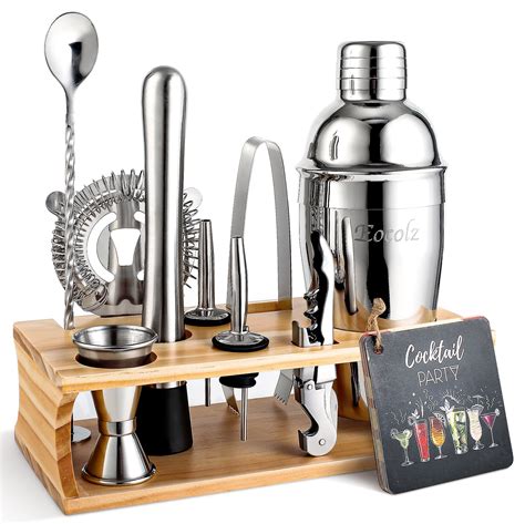 Bartender Kit Cocktail Shaker Set with Stand Bar Tool Bar Set for Drink ...