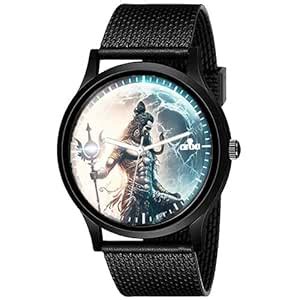 Buy AROA Watch for Lord Shiva Animated - Moon Model : 1276 Black Metal ...
