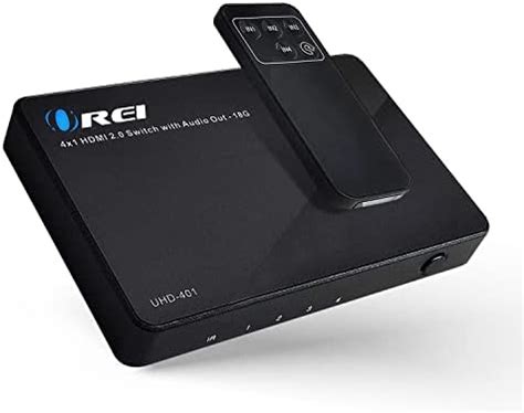OREI 4 X 1 Ultra HD HDMI Switcher with Audio Extractor IR Remote ...