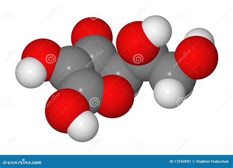 Space-filling Model of Ascorbic Acid Molecule Stock Illustration ...
