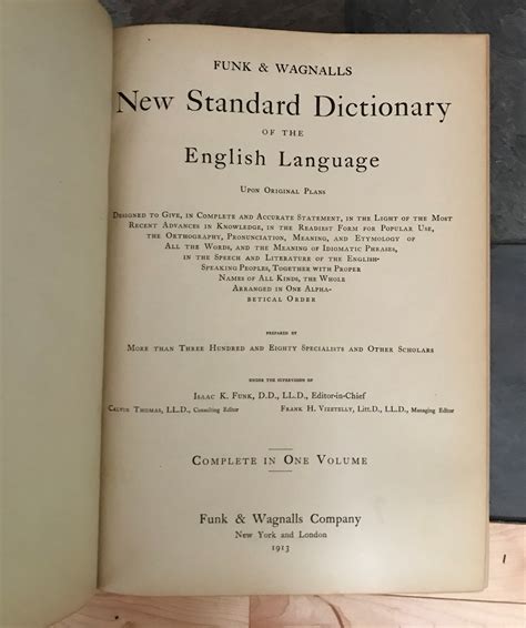 Funk & Wagnall's New Standard Dictionary of the English Language upon ...