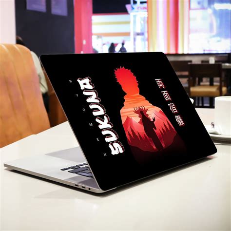 Unleash Cursed Elegance: Ryomen Sukuna Silhouette JJK Anime Laptop Skin