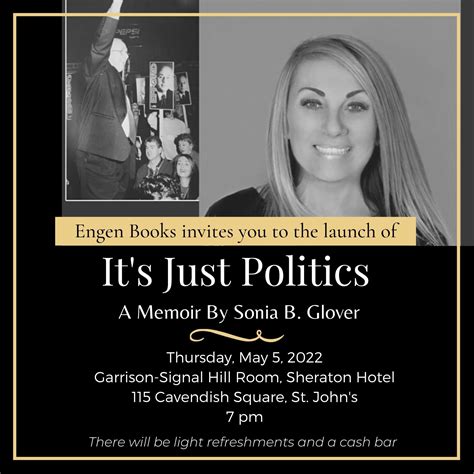 Launch — It's Just Politics by Sonia B Glover - Atlantic Books