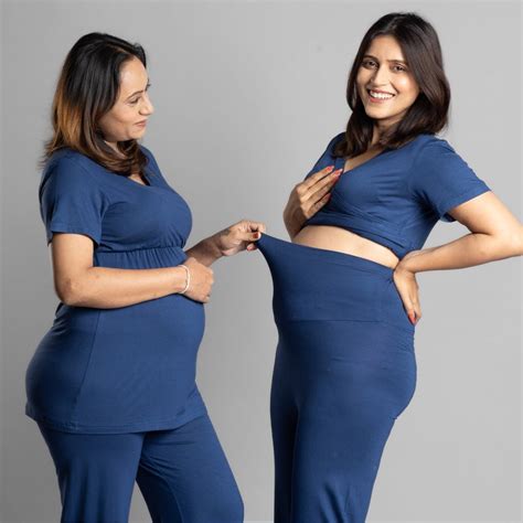 Blue Maternity Co-Ord Set – Block Hop India