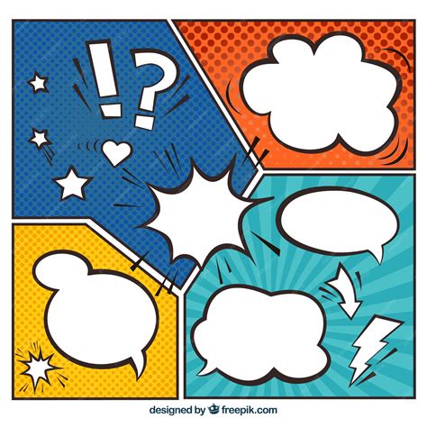 Diverse vignette in stile pop art con fumetti | Vettore Gratis