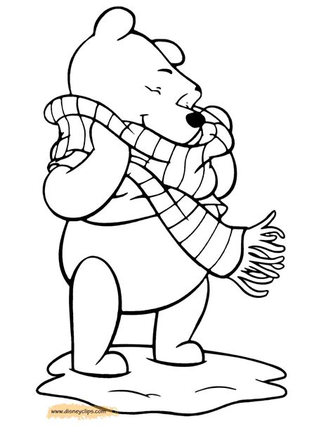 Coloring Pages Of Pooh Bear Winter & book for kids.