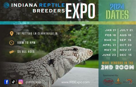 Indiana Reptile Breeders Expo **Clarksville** , 701 Potters Ln ...