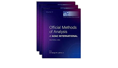 Official Methods of Analysis of AOAC INTERNATIONAL 3-Volume Set 22nd T ...
