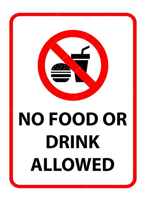 No Eating Sign Vector