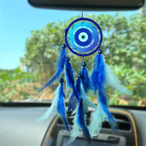 rooh Dream Catcher ~ Good Vibes Evil Eye Car Hanging ~ Handmade ...