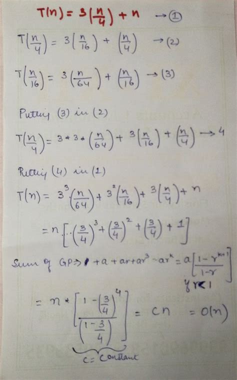 Algorithms: Solve the Recurrence using Iteration Method