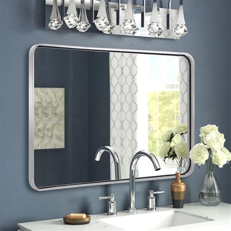 Amazon.com: ANDY STAR 40”X30” Chrome Bathroom Mirror, Polished Chrome ...
