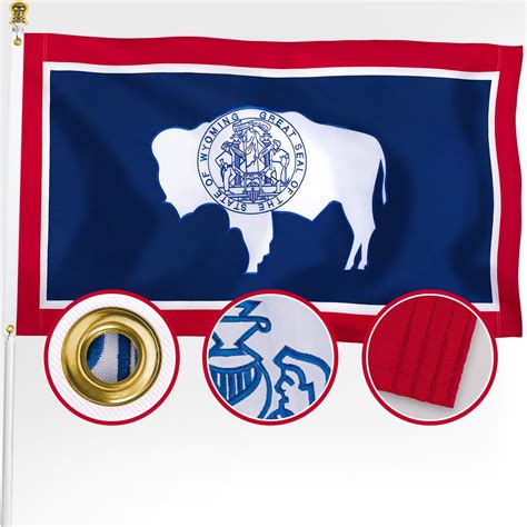 Amazon.com : REIDFERR Wyoming Flag 3x5 Outdoor Double Sided - Heavy ...