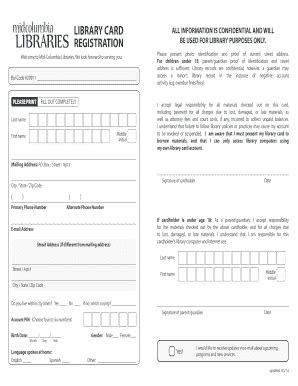 Fillable Online LIBRARY CARD REGISTRATION - bmidcolumbialibrariesbborgb ...