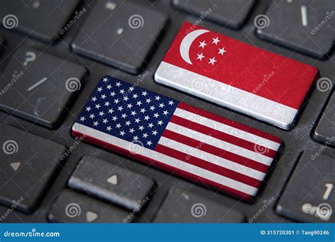 USA and Singapore Flags on Computer Keyboard Stock Image - Image of internet, conflict: 315720301