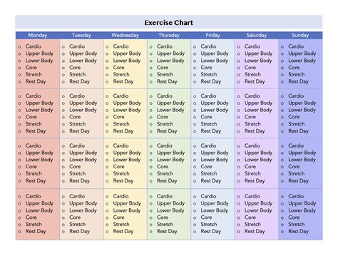 Exercise Workout Chart 的图像结果