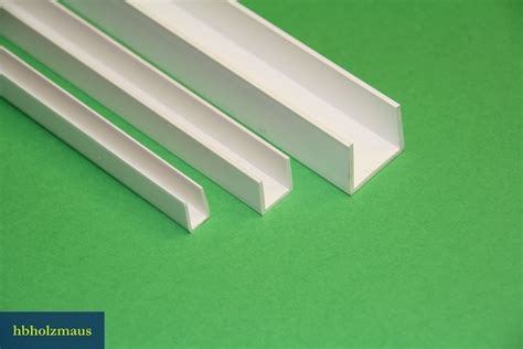 PVC U-Profil weiß - Maße : 7 x 12 x 1 mm