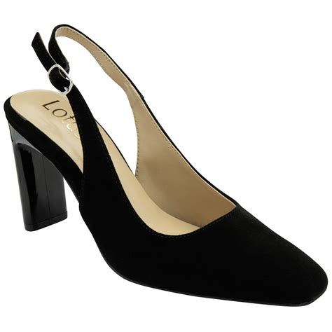 Womens Anita Black Suede Slingback Shoe ULS466 BB - Womens from ...