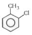 The reaction of toluene with chlorine in the presence of light gives