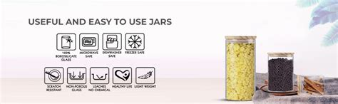 Buy CELLO Woody Qube Borosilicate Storage Glass Jar Set of 1, 600ml ...