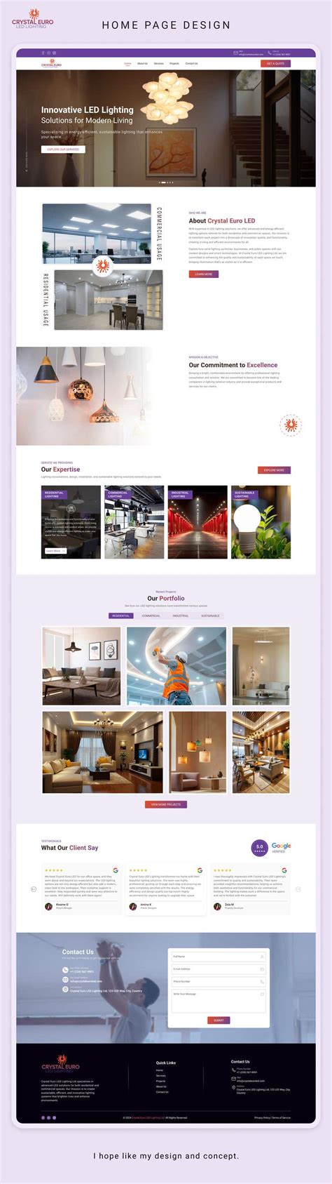 Figma Design for Minimalistic Lighting Company Website | Freelancer