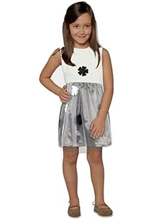 Buy YK Girls White Self Design Fit and Flare Dress(Size 6-7 Years) at ...