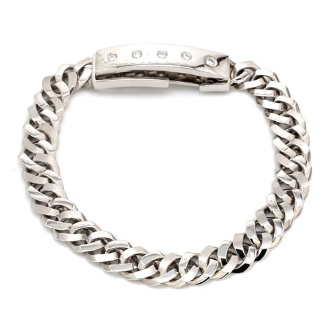 Men of Platinum | Heavy Platinum Bracelet with Unique Diamond Studded