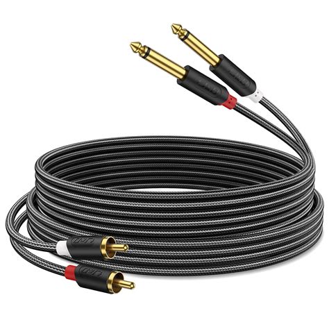 J&D 2 x 6.35 mm to 2RCA Cable, Gold-Plated [Audiowave Series] 2X 6.35mm ...