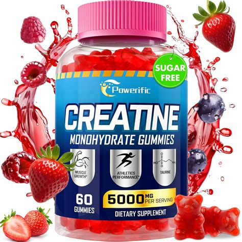 Amazon.com: Create Creatine Monohydrate Gummies for Men & Women, Boost Focus, Strength, and ...